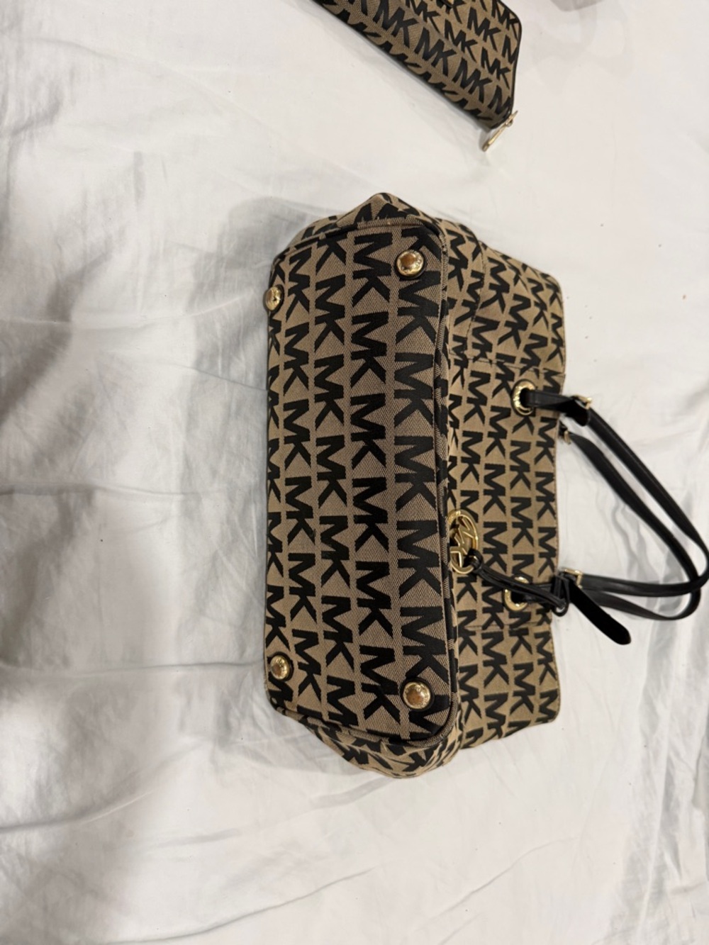 MICHAEL Michael Kors Brown and Black Logo Tote with Gold Hardware - Picture 7 of 8